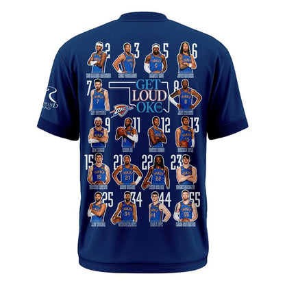 Exclusive 2026 Oklahoma City Thunder Playoffs Round 2 Game 2 T-Shirt “For City. For Team. For Thunder.”