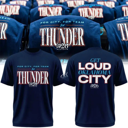 Limited Edition 2026 Oklahoma City Thunder Playoffs Round 2 Game 2 T-Shirt “For City. For Team. For Thunder.”