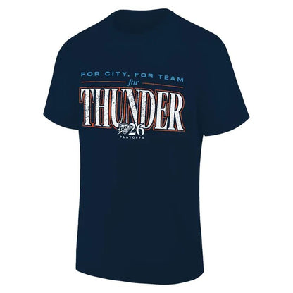 Limited Edition 2026 Oklahoma City Thunder “For City. For Team. For Thunder.” Playoffs Round 2 Game 2 T-Shirt