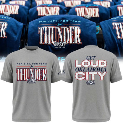 2026 Game 2 Oklahoma City Thunder Playoffs Heather Grey T-Shirt