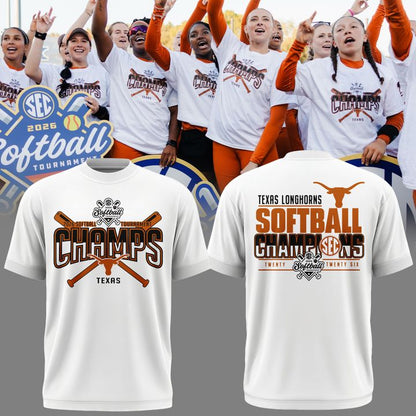 Special New Edition Texas Softball Champions White Tshirt 2026