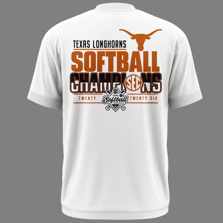 Special New Edition Texas Softball Champions White Tshirt 2026