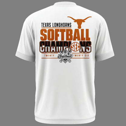 Special New Edition Texas Softball Champions White Tshirt 2026
