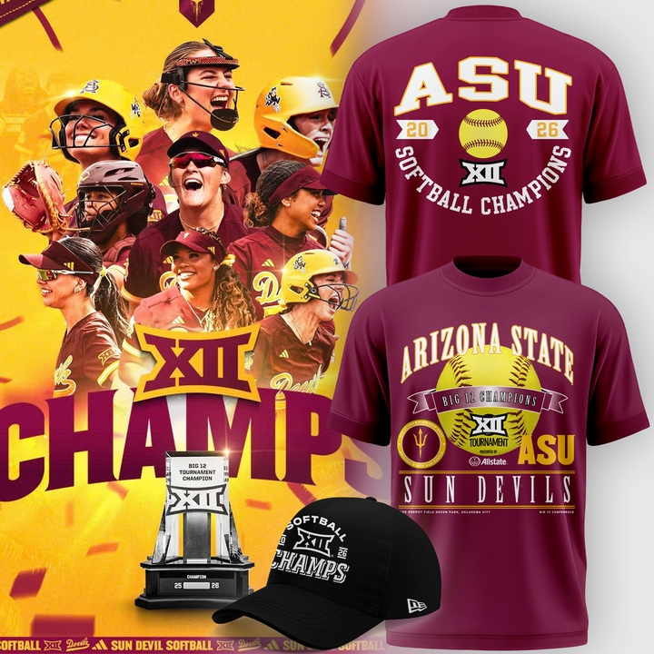 Arizona State Sun Devils 2026 Softball Tournament Champions T-shirt -Red