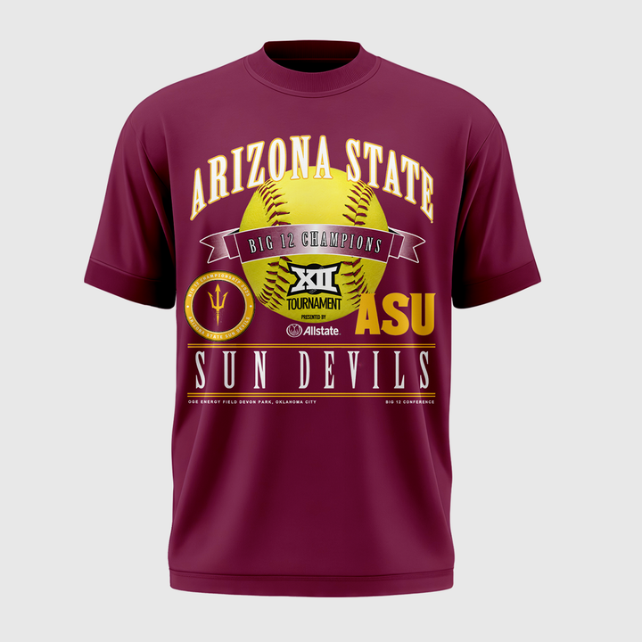 Arizona State Sun Devils 2026 Softball Tournament Champions T-shirt -Red