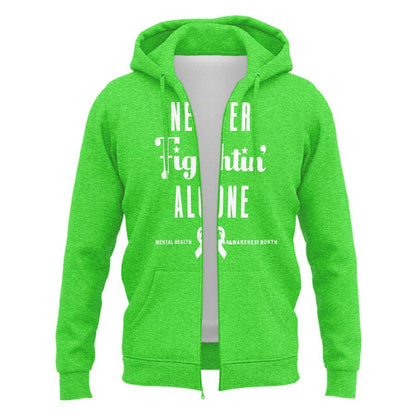 Never Fightin' Alone 💚 Zip Hoodie