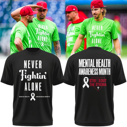 Never Fightin' Alone 💚 Black T-Shirt