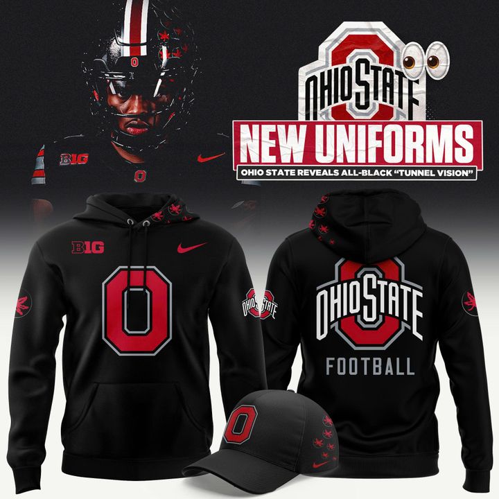 Ohio State Buckeyes Tunnel Vision All-Black Football Hoodie – Limited Edition