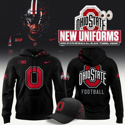 Ohio State Buckeyes Tunnel Vision All-Black Football Hoodie – Limited Edition