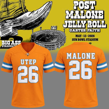 Limited Edition Post Malone x UTEP Miners Football Jersey 2026