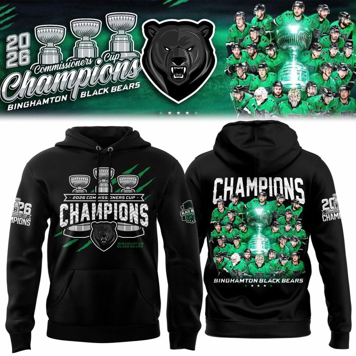 Binghamton Black Bears Commissioners Cup 2026 Champions Hoodie-Black