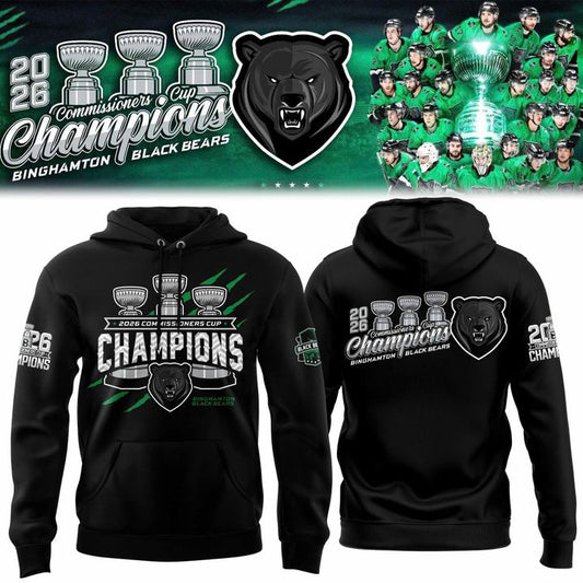 Binghamton Black Bears 2026 Commissioner’s Cup Champions Black Hoodie(v2)