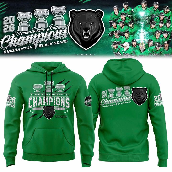 Binghamton Black Bears 2026 Commissioner’s Cup Champions Green Hoodie(v2)