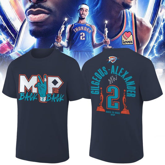 OKC Thunder 2026 MVP Back 2 Back Signature T-shirt