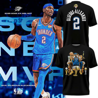 Shai Gilgeous Alexander BACK-TO-BACK MVP Black T-Shirt
