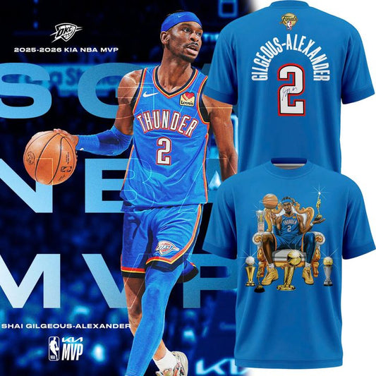Shai Gilgeous Alexander BACK-TO-BACK MVP Blue T-Shirt