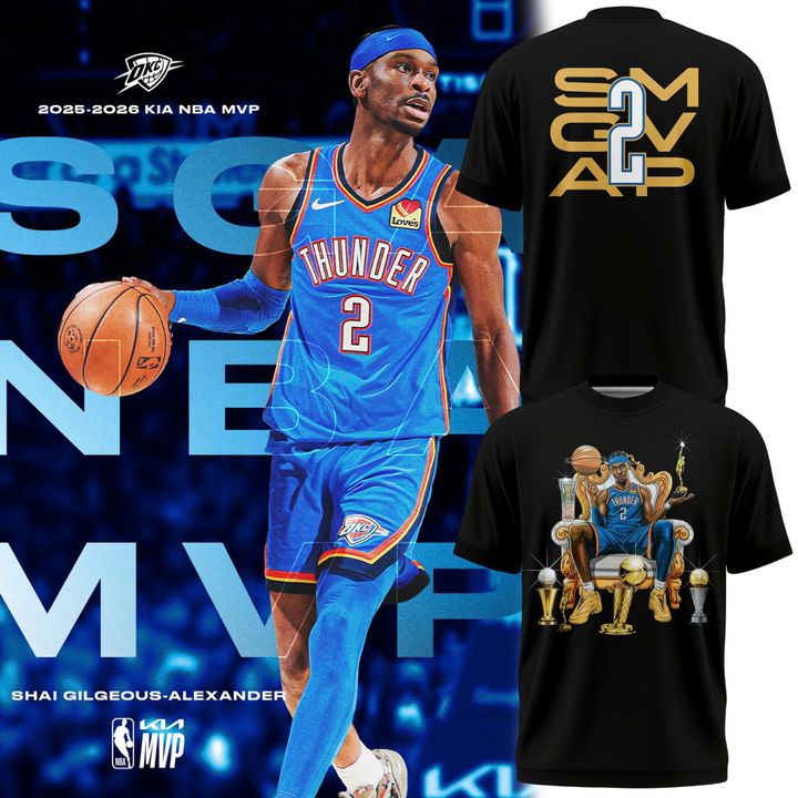 Shai Gilgeous Alexander BACK-TO-BACK MVP Black T-Shirt V2