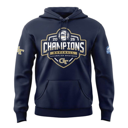 .GT.Yellow Jackets 2026 ACC Tournament & Regular Season Back2Back Champions Hoodie