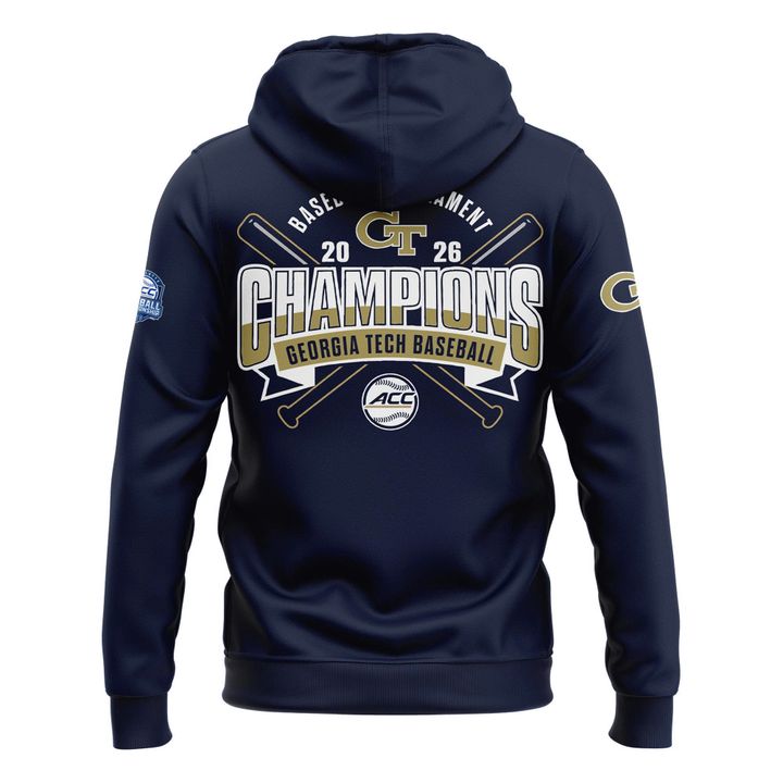 .GT.Yellow Jackets 2026 ACC Tournament & Regular Season Back2Back Champions Hoodie