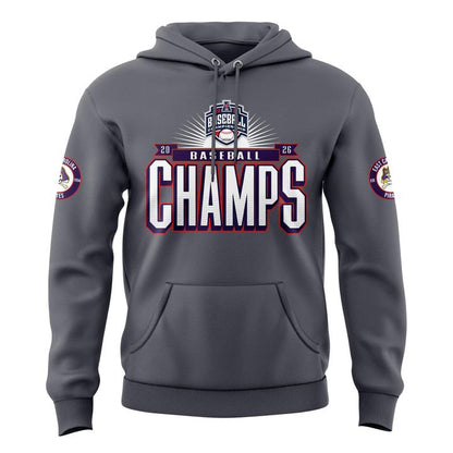 East Carolina Pirates 2026 American Baseball Champions Hoodie -Gray