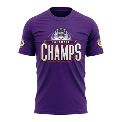 East Carolina Pirates 2026 American Baseball Champions T-Shirt- Purple v2