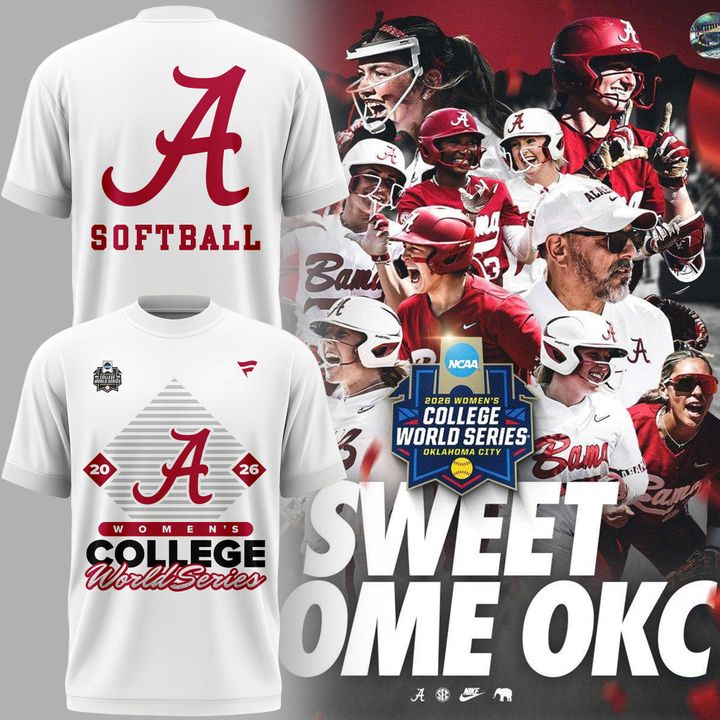 2026 Exclusive Alabama Crimson Tide softball Women’s College World Series T-Shirt White for fans