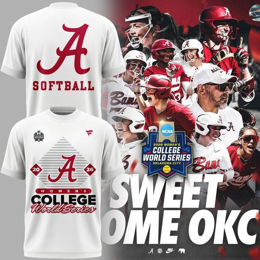 2026 Exclusive Alabama Crimson Tide softball Women’s College World Series T-Shirt White for fans