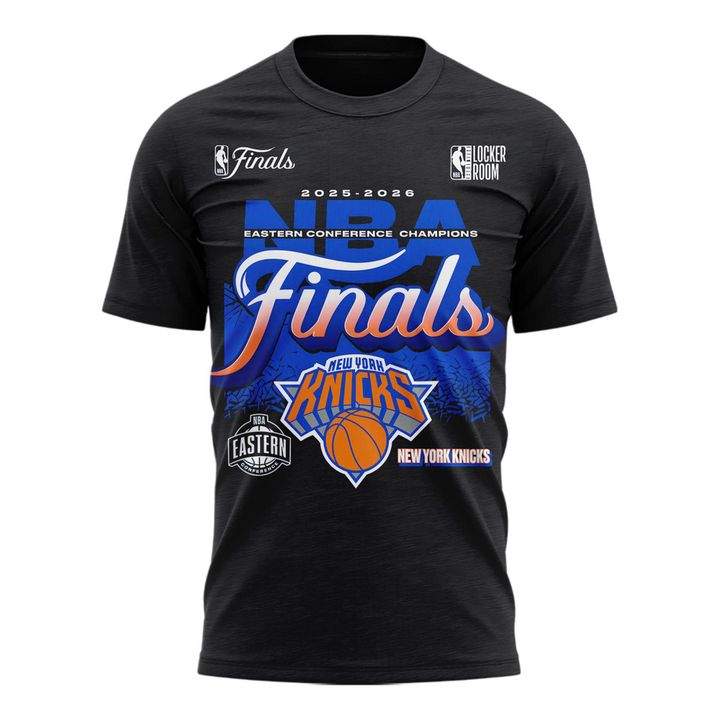 Men's New York Knicks Charcoal 2026 NBA Eastern Conference Champions Two-Sided T-Shirt