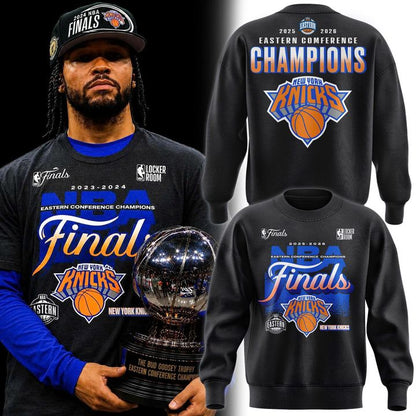 Men's New York Knicks Charcoal 2026 NBA Eastern Conference Champions Two-Sided Sweatshirt