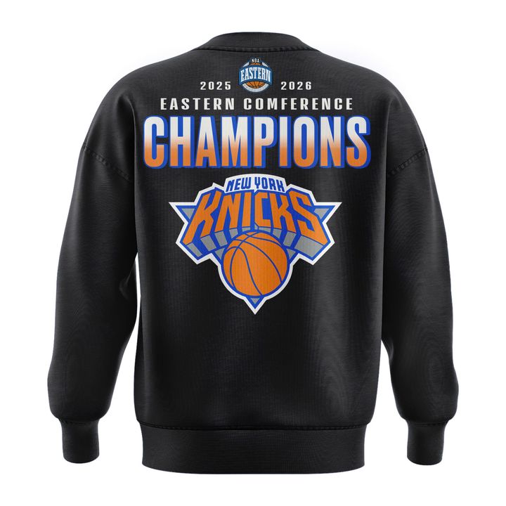 Men's New York Knicks Charcoal 2026 NBA Eastern Conference Champions Two-Sided Sweatshirt