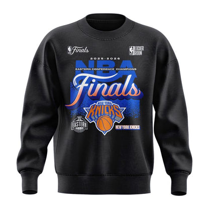 Men's New York Knicks Charcoal 2026 NBA Eastern Conference Champions Two-Sided Sweatshirt