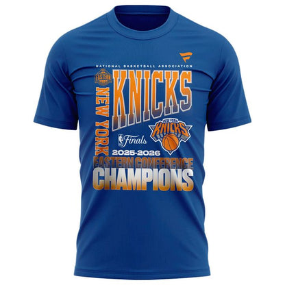 Men's New York Knicks Heather Charcoal 2026 NBA Eastern Conference Champions Roster T-Shirt