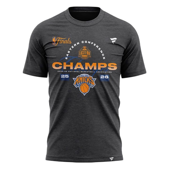 Men's New York Knicks  Heather Charcoal 2026 NBA Eastern Conference Champions Roster T-Shirt