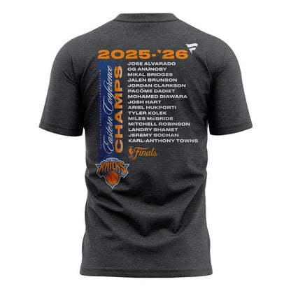 Men's New York Knicks  Heather Charcoal 2026 NBA Eastern Conference Champions Roster T-Shirt