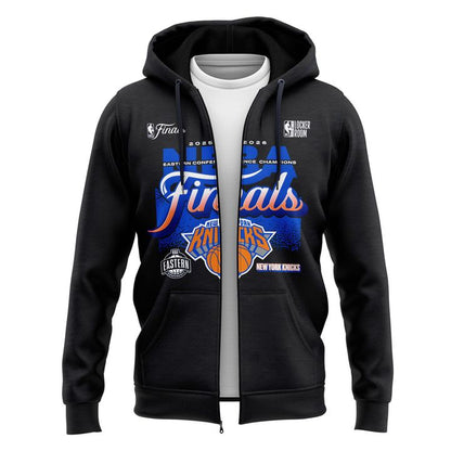 Men's New York Knicks Charcoal 2026 NBA Eastern Conference Champions Two-Sided Zip Hoodie