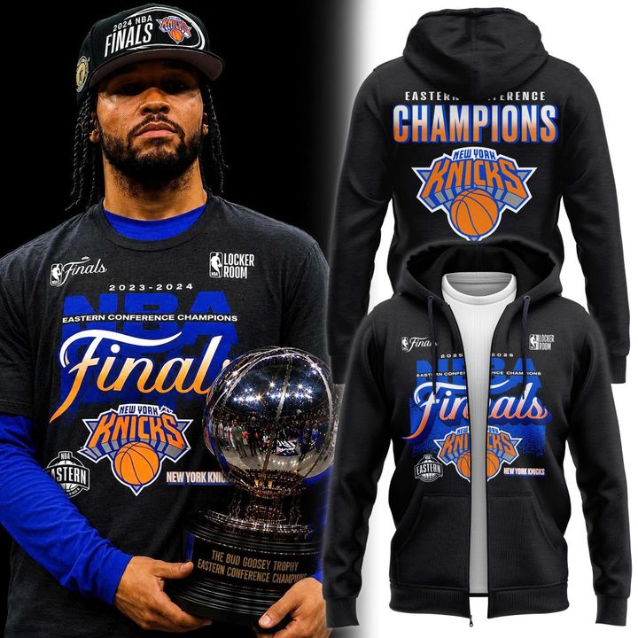 Men's New York Knicks Charcoal 2026 NBA Eastern Conference Champions Two-Sided Zip Hoodie
