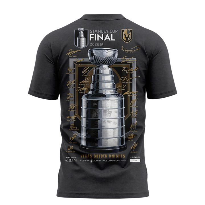 Men's VGK Heather Charcoal 2026  Western Conference Champions Signature T-Shirt