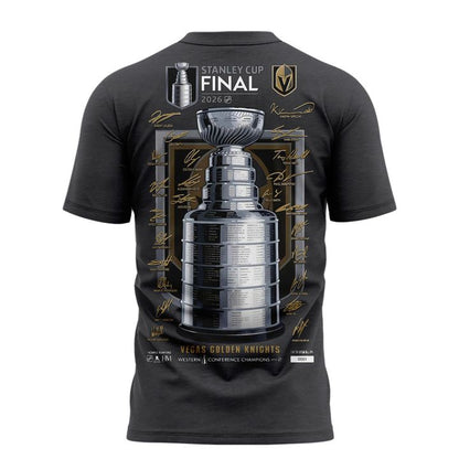 Men's VGK Heather Charcoal 2026  Western Conference Champions Signature T-Shirt