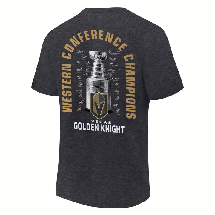 1. VGK  2026 Western Conference Champions Locker Room T-Shirt - Heather Charcoal