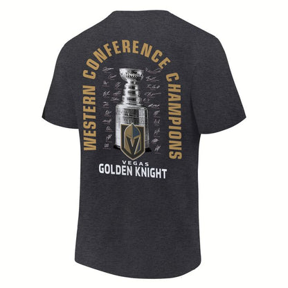 1. VGK  2026 Western Conference Champions Locker Room T-Shirt - Heather Charcoal