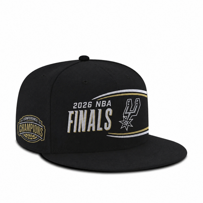 San Antonio Spurs New Era Black 2026 Western Conference Champions Locker Room 9FIFTY Snapback Hat