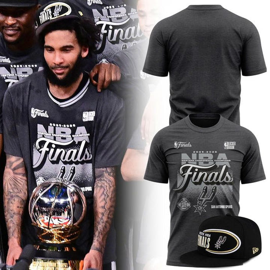 Men's San Antonio Spurs Charcoal 2026 Western Conference Champions Locker Room T-Shirt