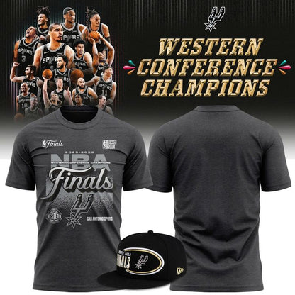 Men's San Antonio Spurs Charcoal 2026 Western Conference Champions Locker Room T-Shirt