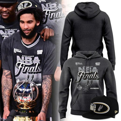 Men's San Antonio Spurs Charcoal 2026 Western Conference Champions Locker Room Hoodie