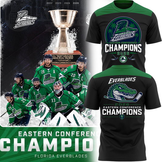 Limited Edition Florida Everblades 2026 Kelly Cup Champions TShirt