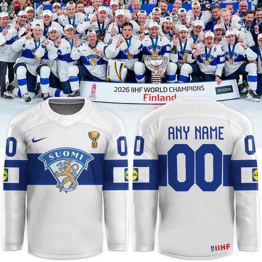 Leijonat 2026 IIHF Champions Custom Hockey Jersey