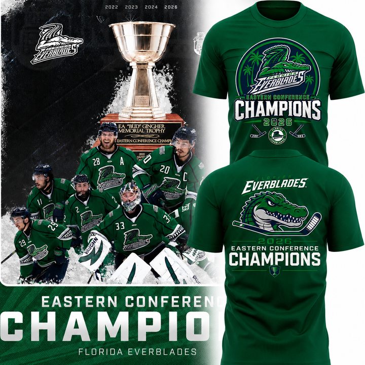 Limited Edition Florida Everblades 2026 Kelly Cup Champions TShirt