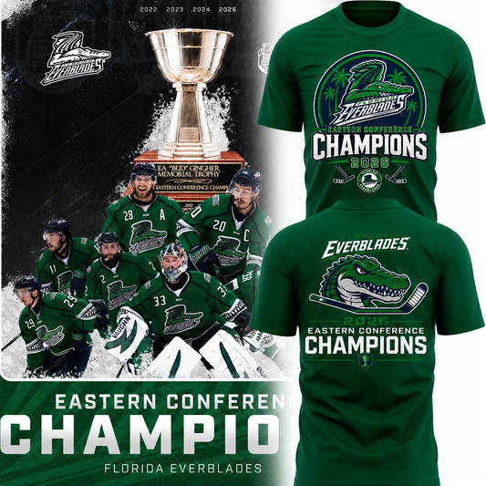 Limited Edition Florida Everblades 2026 Kelly Cup Champions TShirt