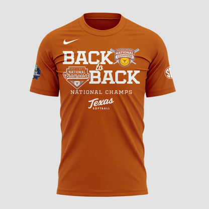 2026 Exclusive T-Shirt Texas Softball back-to-back National Champions!