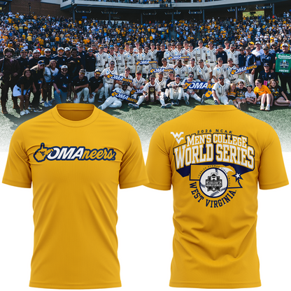 West Virginia Mountaineers 2026 NCAA Baseball Men's College World Series Omaneers Yellow T-Shirt